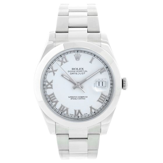 Rolex Datejust II Men's 41mm Stainless Steel Watch White Dial 116300