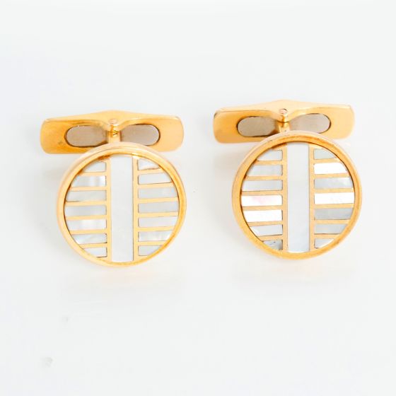 18K Yellow gold Mother of Pearl Cufflinks