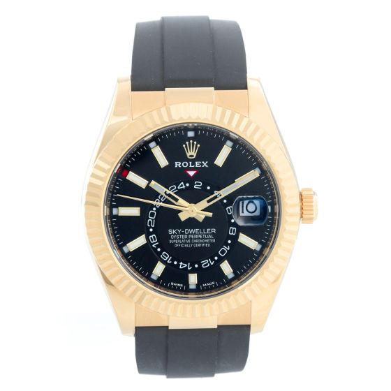 Rolex Sky-Dweller Men's 18k Yellow Gold Annual Calendar GMT Watch 326238