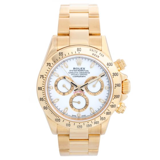 Rolex Cosmograph Daytona Men's 18k Gold Watch 116528