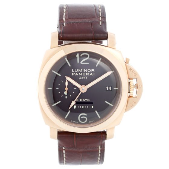 Panerai Luminor 1950 8 Days GMT Men's 18k Rose Gold Watch PAM 289
