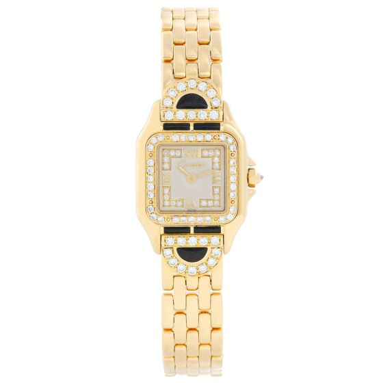 Cartier Panther Ladies 18k Yellow Gold Diamond Watch