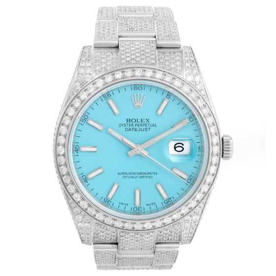 Rolex Datejust II Men's 41mm Stainless Steel Custom Diamond Watch 126300