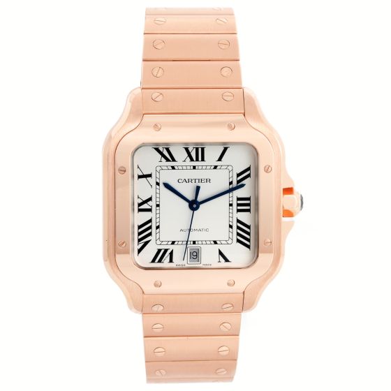 Cartier Santos 18K Rose Gold  Large Men's Watch WGSA0018
