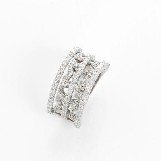 Over 1 carat Diamonds -Unique Ladies Wide Band Ring