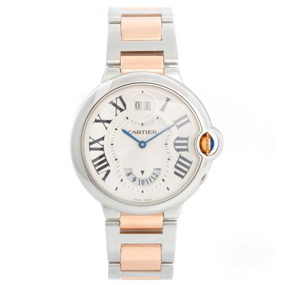 Cartier Ballon Bleu Two Timezone Rose Gold & Stainless Steel Watch W6920027