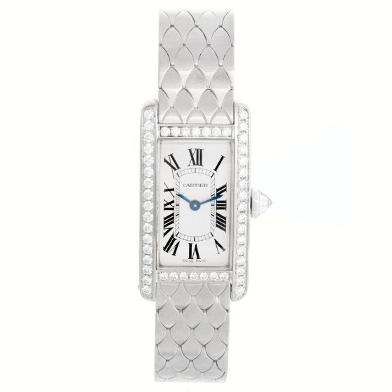 Cartier Tank Americaine (or American) Ladies WG Diamond Watch  2489