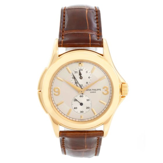 Collectible Patek Philippe Travel Time 18k Gold Watch 5134 J 