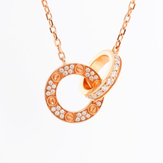 Cartier Love Rose Gold Diamond Necklace Ref. CRB7224528