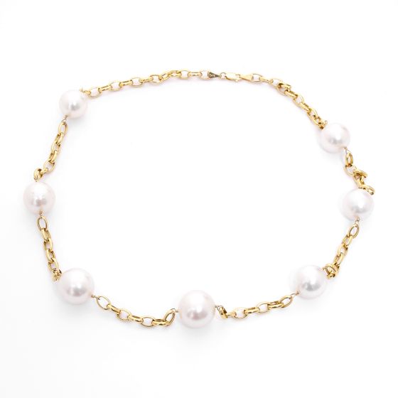 14k Yellow Gold South Sea Pearl Necklace