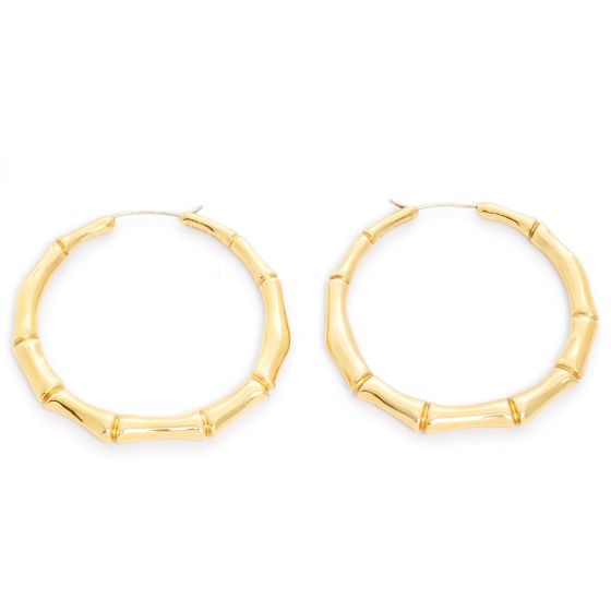Gucci 18K Yellow Gold Bamboo Hoop Earrings