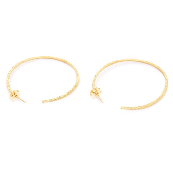 18K Yellow Gold Hammered Earring Hoops
