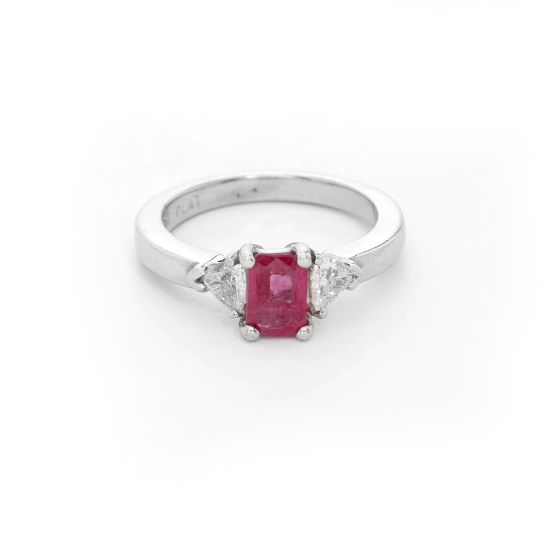 18K Yellow Gold Ruby and Diamond Cocktail Ring Ring SZ 6 1/4