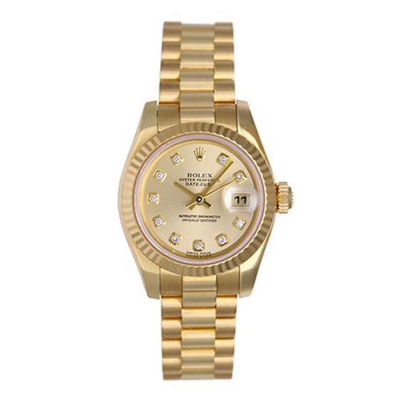 Ladies Rolex President Watch 179178 Champagne Dial
