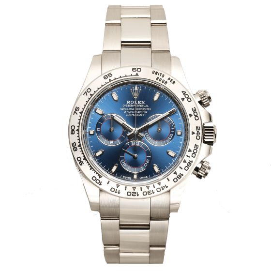 Rolex Cosmograph Daytona Men's 18k White Gold Watch 116509BLSO