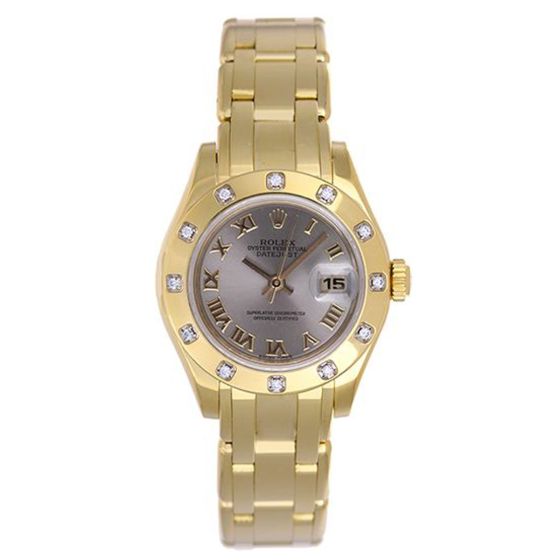 Rolex Ladies Masterpiece/Pearlmaster Gold Diamond 69318 