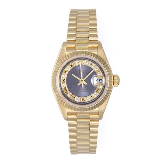 Rolex President Ladies 18k Yellow Gold Watch 69178