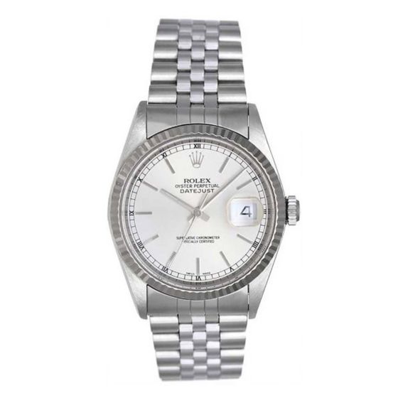 Rolex Datejust Men's Stainless Steel Watch 16234 Silver Dial
