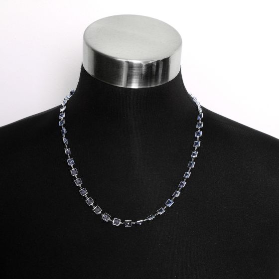 Stunning 14K White Gold Blue Topaz by the Yard Necklace