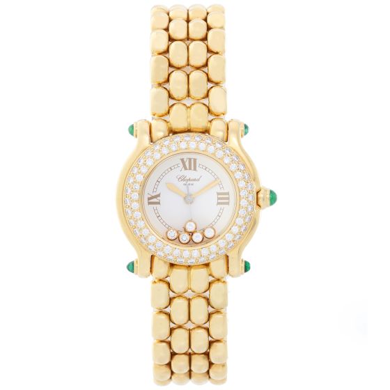 Chopard Happy Sport 18k Yellow Gold Diamond Ladies Watch 276151-0005