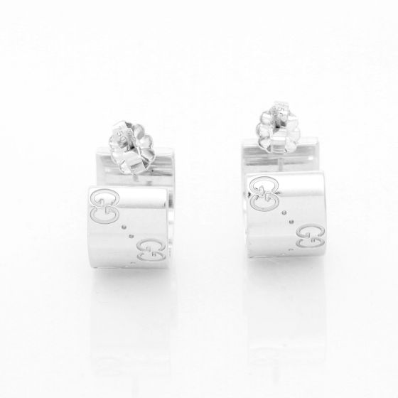 Gucci 18K White Gold Small Hoop Earrings