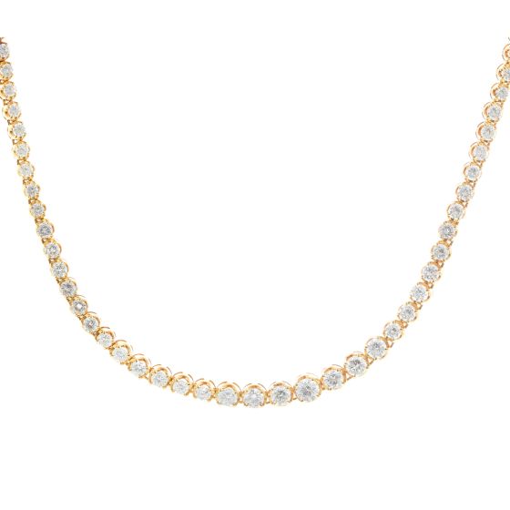 Sparkling 18K Yellow Gold Diamond Necklace