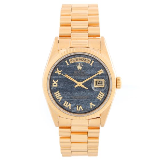 Men's Gold Rolex President Day-Date Watch Ferrite Dial  18238