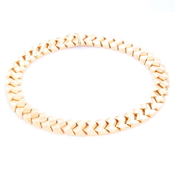 14K Yellow Gold Hollow Link Necklace