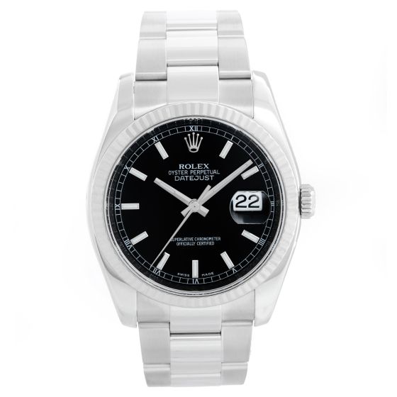 Rolex Datejust Men's Stainless Steel Watch Black Stick Dial  116234
