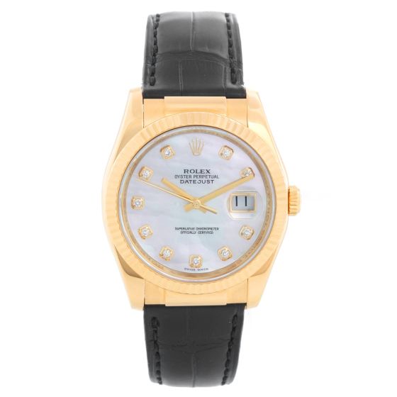 Rolex Datejust 18k Yellow Gold Men's Watch 116138