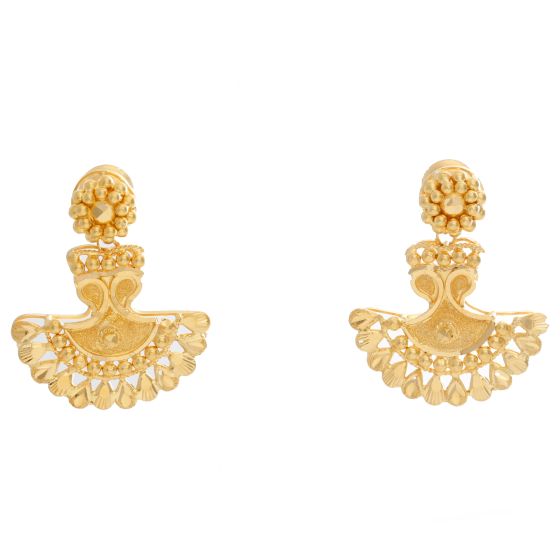22K Yellow Gold Indian Earrings