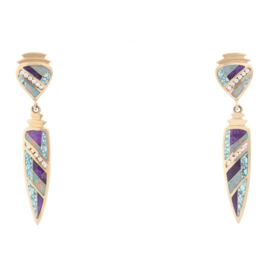 Kabana 14K Yellow Gold Diamond Opal Drop Earrings