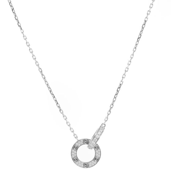 Cartier Love White Gold Diamond Necklace Ref. CRB7216300