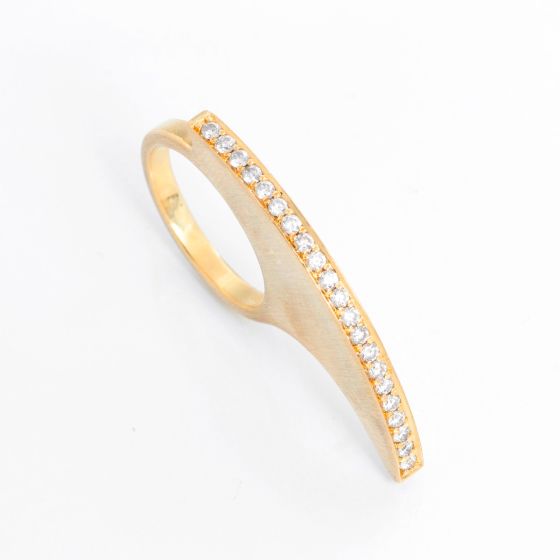 Diamond Slice Yellow Gold Ring Size 6 3/4