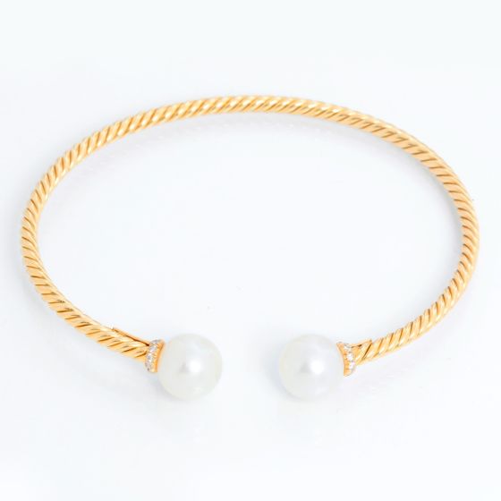 David Yurman Petite Solari Pearl & Pave Diamond Bracelet