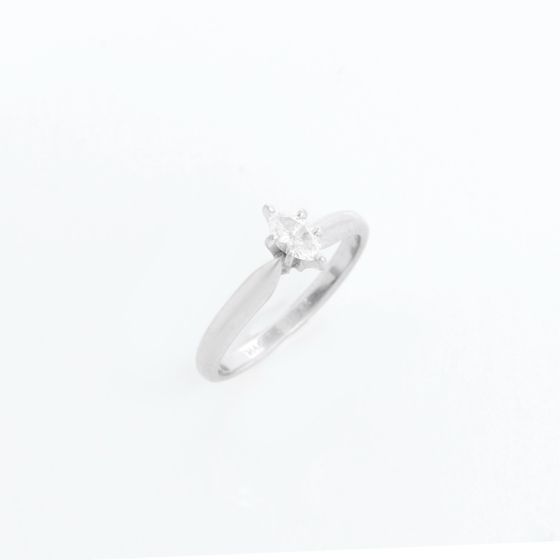 14K White Gold Marquise Magic Glo Kay Engagement Ring Size 7