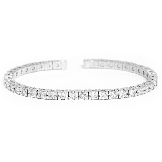 Beautiful 14k White Gold Sparkling Diamond Cuff Bracelet