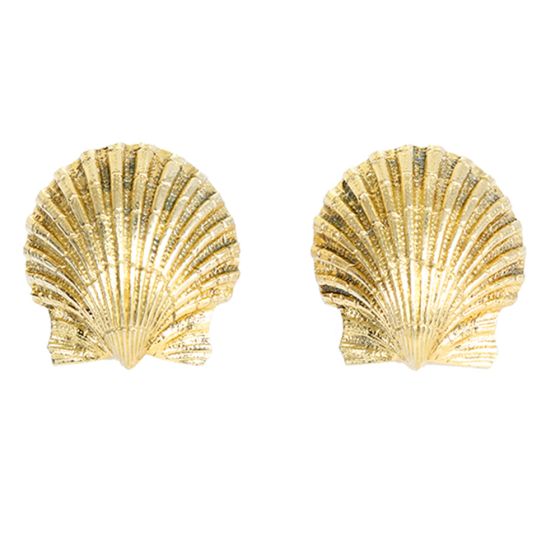 Tiffany & Co. Schlumberger 18k Yellow Gold Shell Earrings