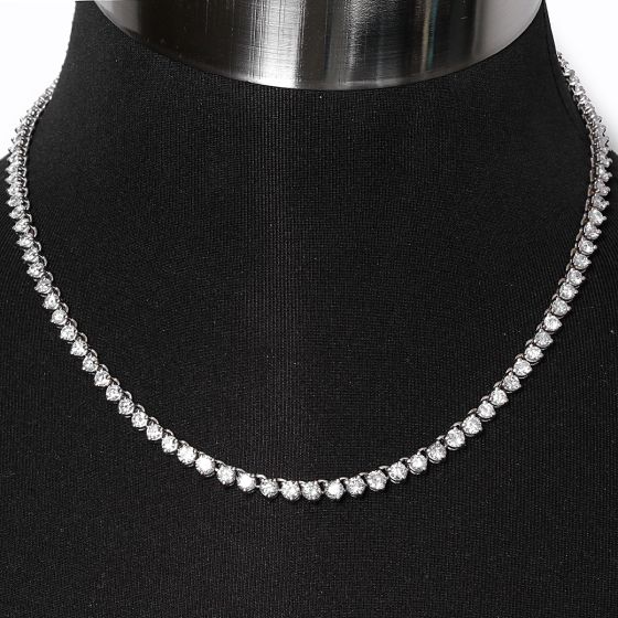 Sparkling 11 ctw. Diamond and 14k White Gold Necklace