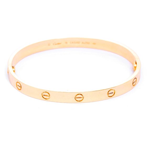 Cartier Love Bracelet 18k Yellow Gold Size 19 with Screwdriver