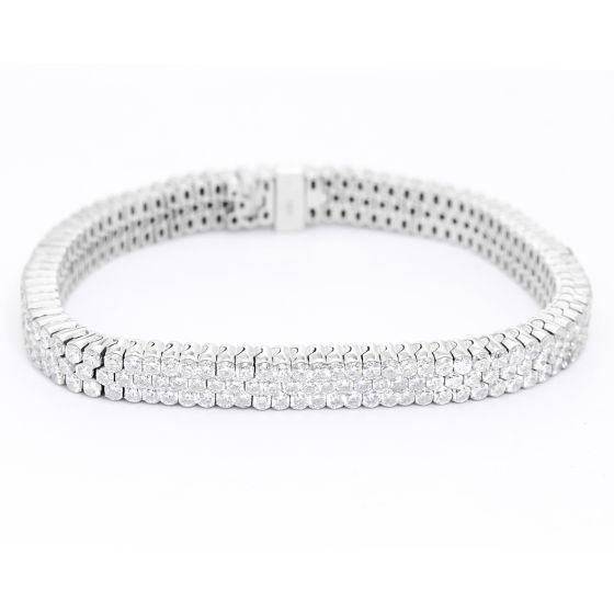 Three-row Diamond Tennis Bracelet Size  6 1/4- 6 1/2