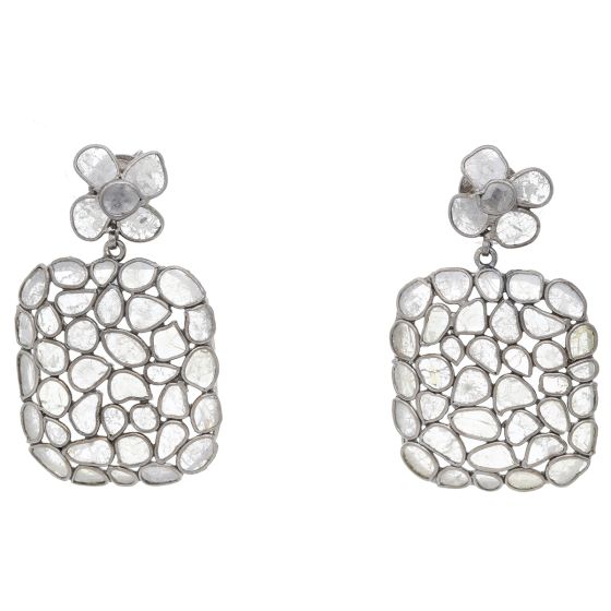 Pave Sliced Diamond Earrings