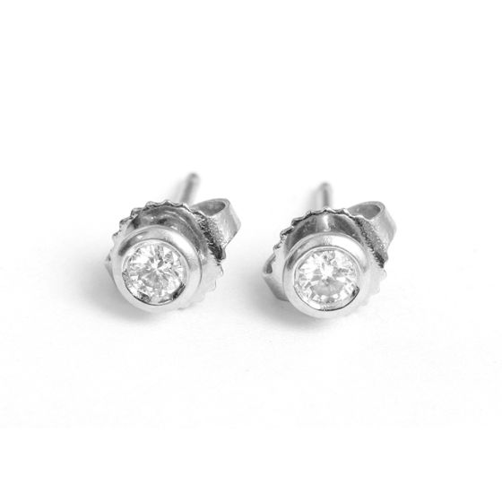 Platinum Elsa Peretti Tiffany & Co. Diamond Stud Earrings 