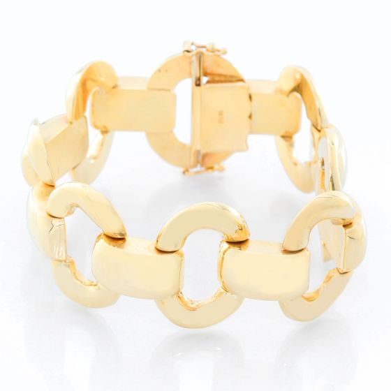 14K Yellow Gold Oval Link Bracelet