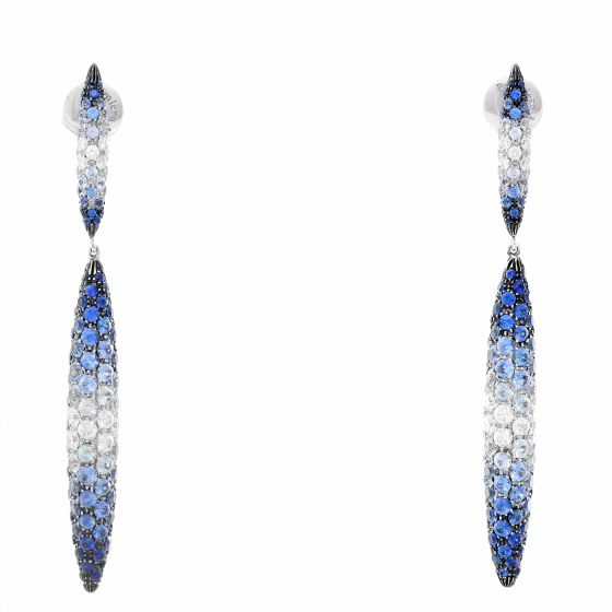 Palmiero 18K White Gold Sapphire & Diamond Pave Earrings