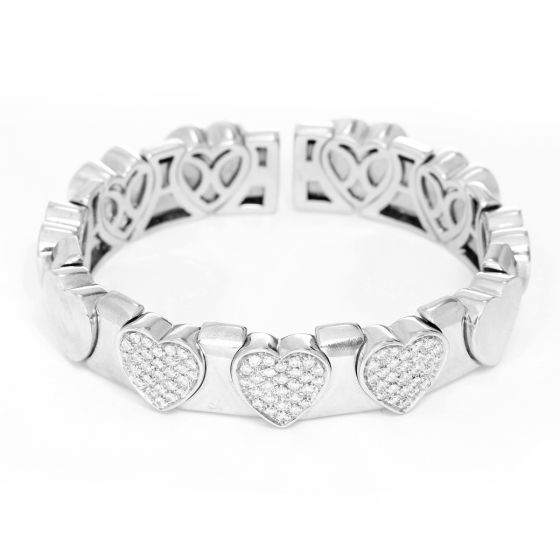 18k White Gold Diamond Cuff Bracelet
