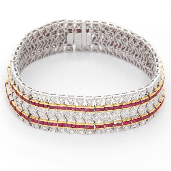 18K Titanium Ruby and Diamond Bracelet