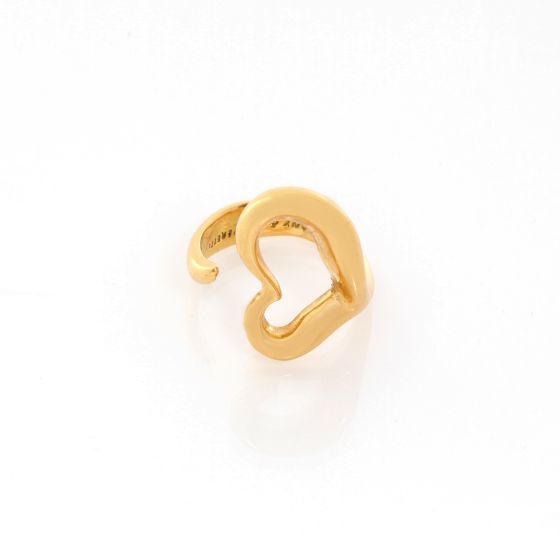 Tiffany & Co. Elsa Peretti 18K Yellow Gold Open Heart Ring Size 5.5