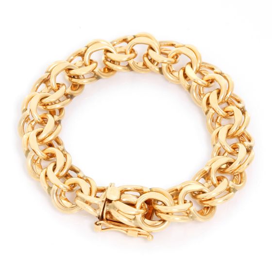 14K Yellow Gold Link Charm Bracelet