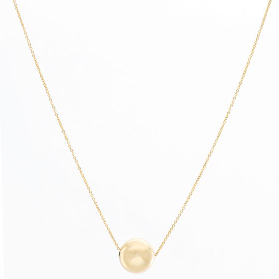 Single 14K Yellow Gold Ball Necklace